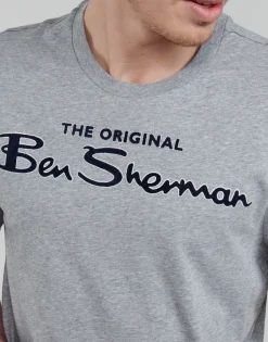 T-shirts & Polos^Ben Sherman - SIGNATURE FLOCK TEE Gris