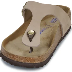 Tongs^BIRKENSTOCK - Gizeh Soft Footbed NubuckSandcastle-Regular
