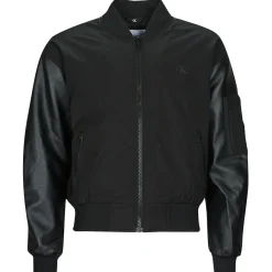 Vestes^Calvin Klein Jeans - FAUX LEATHER BOMBER JACKET Noir