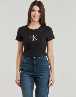 T-shirts & Polos^Calvin Klein Jeans - GRADIENT CK SLIM TEE Noir