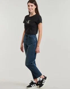 T-shirts & Polos^Calvin Klein Jeans - GRADIENT CK SLIM TEE Noir