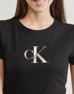 T-shirts & Polos^Calvin Klein Jeans - GRADIENT CK SLIM TEE Noir
