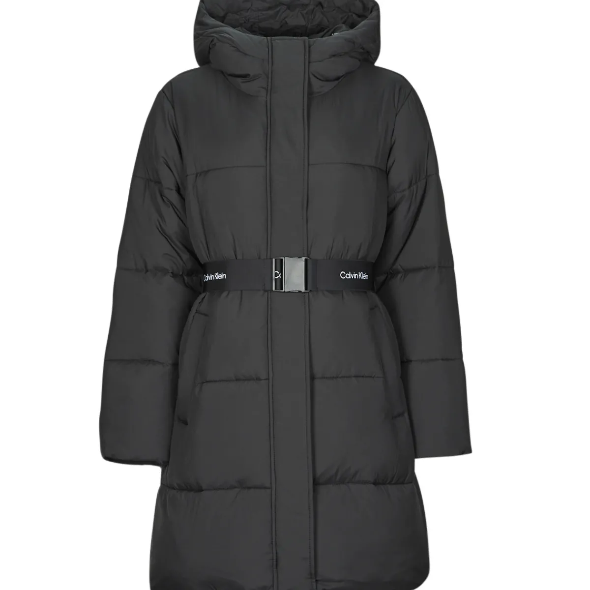 Manteaux^Calvin Klein Jeans - LOGO BELT LONG PUFFER Noir