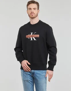 Sweats & Polaires^Calvin Klein Jeans - MONOLOGO STENCIL CREW NECK Noir