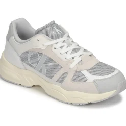 Baskets Mode^Calvin Klein Jeans - RETRO TENNIS LACEUP MIX LTH Gris