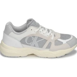 Baskets Mode^Calvin Klein Jeans - RETRO TENNIS LACEUP MIX LTH Gris