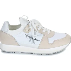 Baskets Mode^Calvin Klein Jeans - RUNNER SOCK LACEUP NY-LTH W Blanc