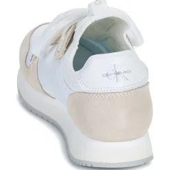 Baskets Mode^Calvin Klein Jeans - RUNNER SOCK LACEUP NY-LTH W Blanc