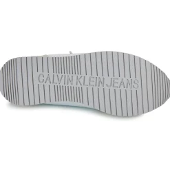 Baskets Mode^Calvin Klein Jeans - RUNNER SOCK LACEUP NY-LTH W Blanc
