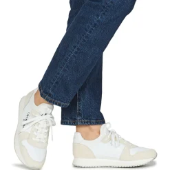 Baskets Mode^Calvin Klein Jeans - RUNNER SOCK LACEUP NY-LTH W Blanc