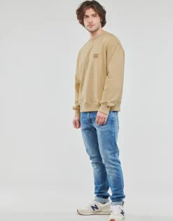 Sweats & Polaires^Calvin Klein Jeans - SHRUNKEN BADGE CREW NECK Beige