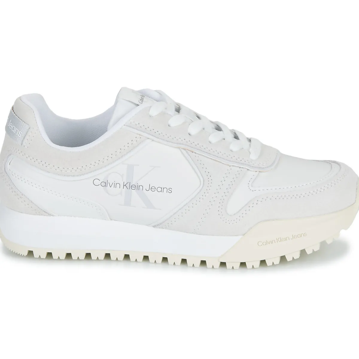 Baskets Mode^Calvin Klein Jeans - TOOTHY RUNNER IRREGULARLINES Blanc