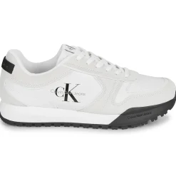 Baskets Mode^Calvin Klein Jeans - TOOTHY RUNNER IRREGULARLINES Blanc