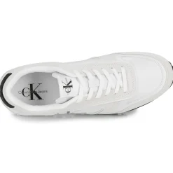 Baskets Mode^Calvin Klein Jeans - TOOTHY RUNNER IRREGULARLINES Blanc