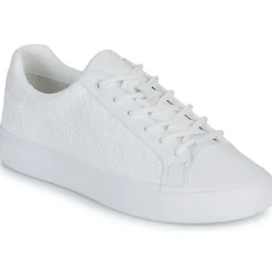 Baskets Mode^Calvin Klein Jeans - VULC LACE UP MONO PU Blanc