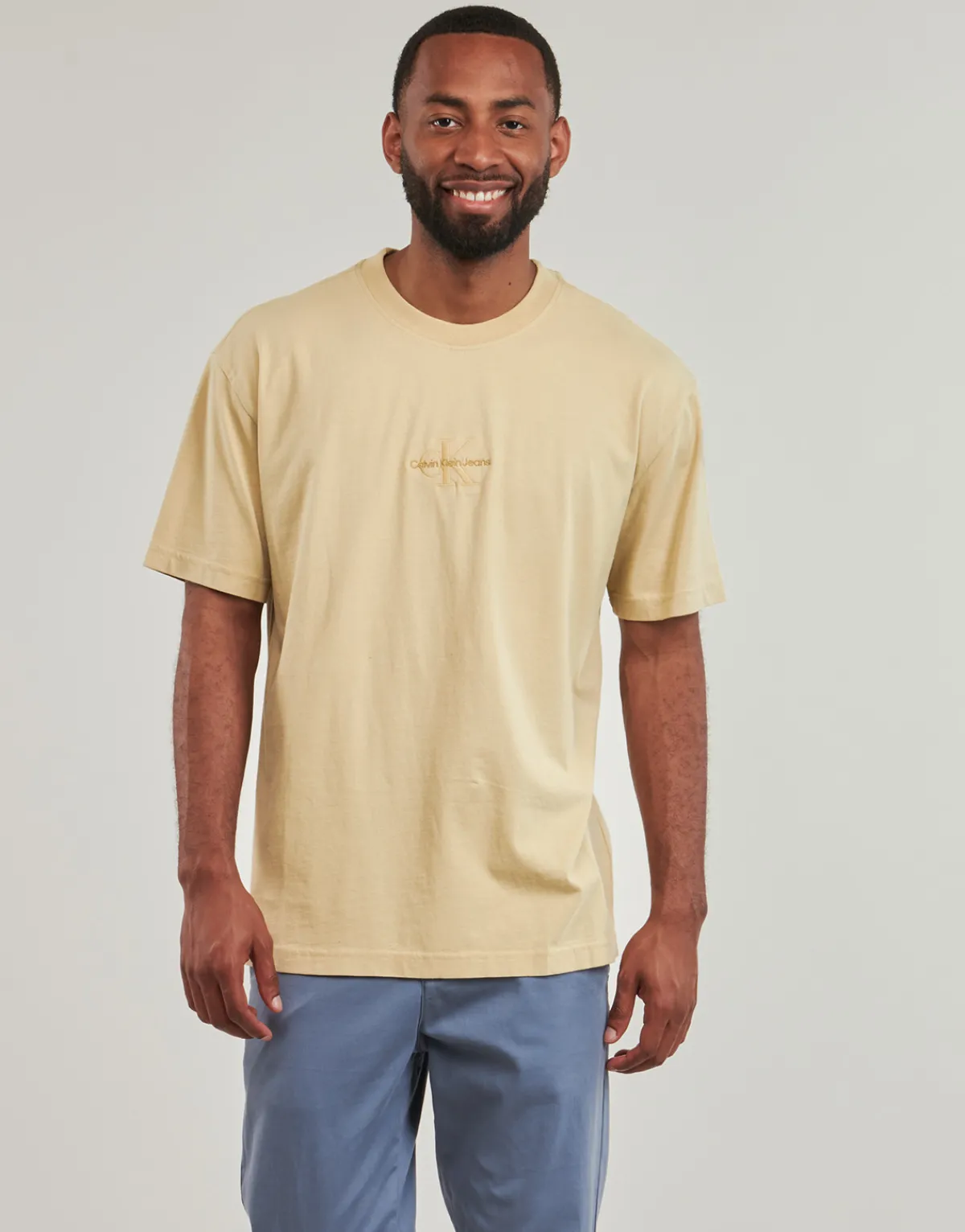 T-shirts & Polos^Calvin Klein Jeans - WASHED MONOLOGO TEE Beige