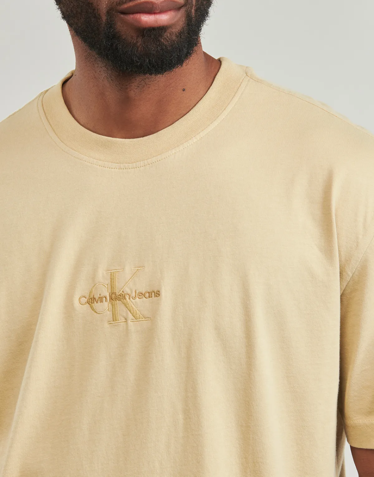 T-shirts & Polos^Calvin Klein Jeans - WASHED MONOLOGO TEE Beige