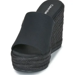 Sandales Et Nu-pieds^Calvin Klein Jeans - WEDGE ROPE SLIDE MG Noir