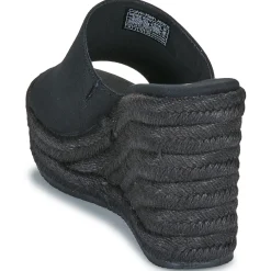 Sandales Et Nu-pieds^Calvin Klein Jeans - WEDGE ROPE SLIDE MG Noir
