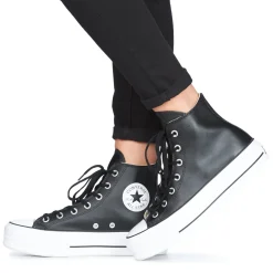 Baskets Mode^Converse - CHUCK TAYLOR ALL STAR LIFT CLEAN LEATHER HI Noir