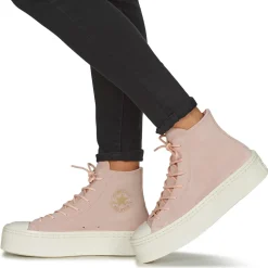 Baskets Mode^Converse - CHUCK TAYLOR ALL STAR MODERN LIFT PLATFORM MONO SUEDE Rose