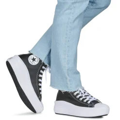 Baskets Mode^Converse - CHUCK TAYLOR ALL STAR MOVE PLATFORM LEATHER Noir