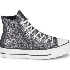 Baskets Mode^Converse - CHUCK TAYLOR ALL STAR LIFT PLATFORM GLITTER Noir