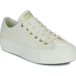 Baskets Mode^Converse - CHUCK TAYLOR ALL STAR LIFT PLATFORM GOLD Blanc