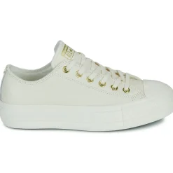 Baskets Mode^Converse - CHUCK TAYLOR ALL STAR LIFT PLATFORM GOLD Blanc