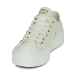 Baskets Mode^Converse - CHUCK TAYLOR ALL STAR LIFT PLATFORM GOLD Blanc