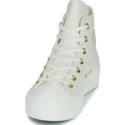 Baskets Mode^Converse - CHUCK TAYLOR ALL STAR LIFT PLATFORM GOLD Blanc