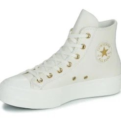 Baskets Mode^Converse - CHUCK TAYLOR ALL STAR LIFT PLATFORM GOLD Blanc
