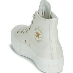 Baskets Mode^Converse - CHUCK TAYLOR ALL STAR LIFT PLATFORM GOLD Blanc