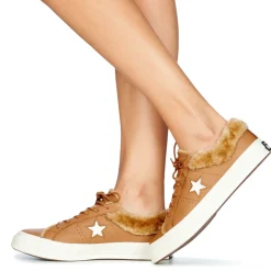 Baskets Mode^Converse - ONE STAR LEATHER OX Camel