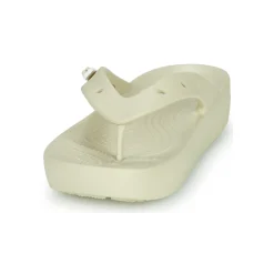 Tongs^Crocs - CLASSIC PLATFORM FLIP W Beige