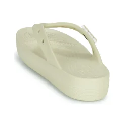 Tongs^Crocs - CLASSIC PLATFORM FLIP W Beige