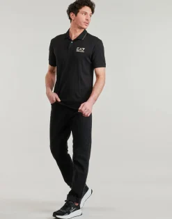 T-shirts & Polos^Emporio Armani EA7 - TRAIN GOLD LABEL POLO PUNTO ROMA 7M000300 Noir