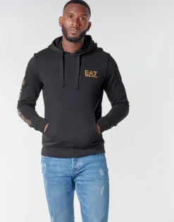 Sweats & Polaires^Emporio Armani EA7 - TRAIN LOGO SERIES M HOODIE RN COFT Noir