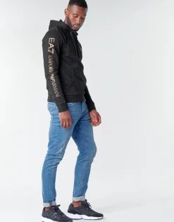 Sweats & Polaires^Emporio Armani EA7 - TRAIN LOGO SERIES M HOODIE RN COFT Noir