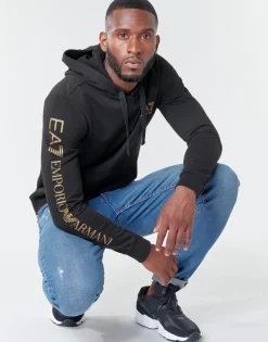 Sweats & Polaires^Emporio Armani EA7 - TRAIN LOGO SERIES M HOODIE RN COFT Noir