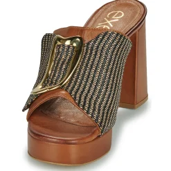 Mules / Sabots^Exé Shoes - 622-ANCONA-LEATHER-TAN Cognac