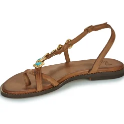 Sandales Et Nu-pieds^Exé Shoes - 530-MILOS-LEATHER-BROWN-TURQUOISE