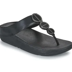 Sandales Et Nu-pieds^FitFlop - HALO METALLIC-TRIM TOE-POST SANDALS Noir