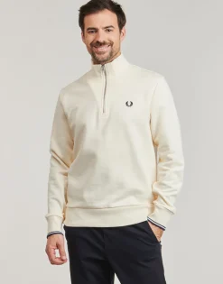 Sweats & Polaires^Fred Perry - HALF ZIP SWEATSHIRT Ecru