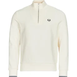 Sweats & Polaires^Fred Perry - HALF ZIP SWEATSHIRT Ecru