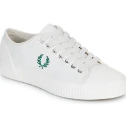 Baskets Mode^Fred Perry - HUGHES LOW CANVAS Blanc