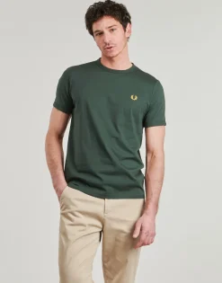 T-shirts & Polos^Fred Perry - RINGER T-SHIRT Vert