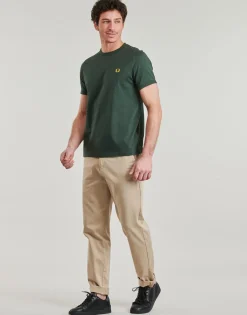 T-shirts & Polos^Fred Perry - RINGER T-SHIRT Vert
