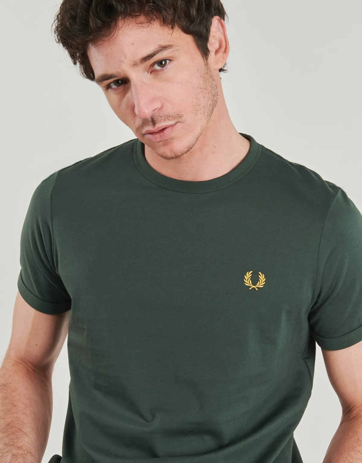 T-shirts & Polos^Fred Perry - RINGER T-SHIRT Vert