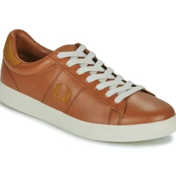 Baskets Mode^Fred Perry - SPENCER LEATHER Marron